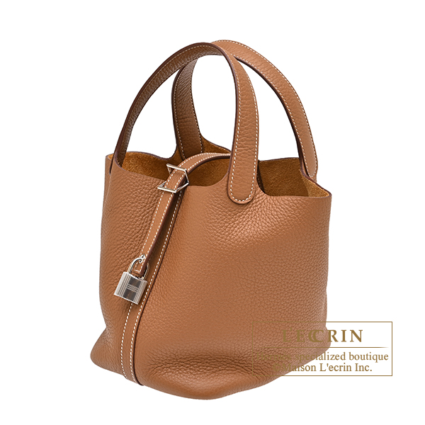 Hermes Picotin Lock bag 18/PM Gold Clemence leather Silver hardware
