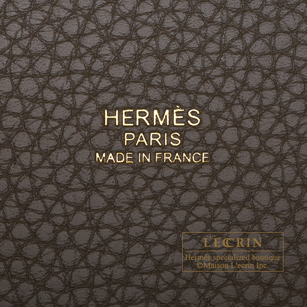 Hermes Picotin Lock bag 22/MM Vert loden Clemence leather Gold hardware