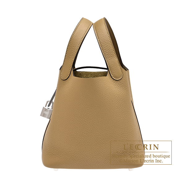 Hermes　Picotin Lock bag 18/PM　Dune　Clemence leather　Silver hardware