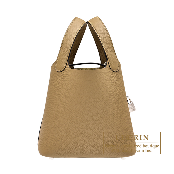 Hermes Picotin Lock bag 18/PM Dune Clemence leather Silver hardware