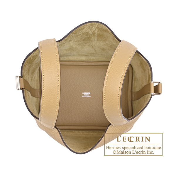 Hermes Picotin Lock bag 18/PM Dune Clemence leather Silver hardware