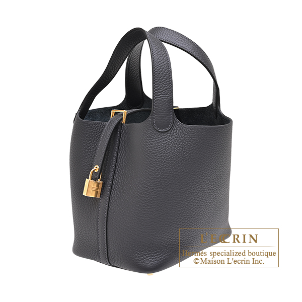 Hermes Picotin Lock bag 18/PM Caban Clemence leather Gold hardware
