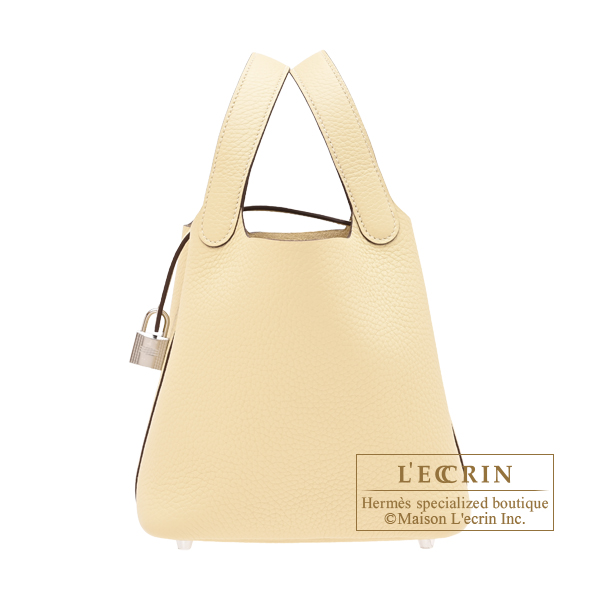 Hermes　Picotin Lock bag 18/PM　Vanille　Clemence leather　Silver hardware