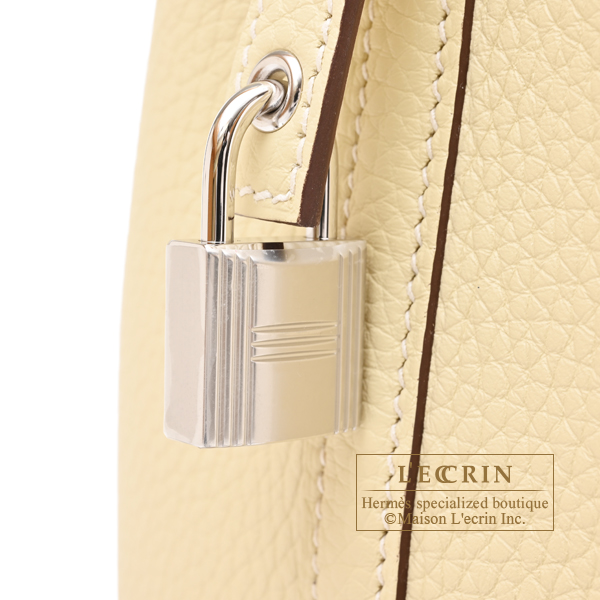 Hermes Picotin Lock bag 18/PM Vanille Clemence leather Silver hardware