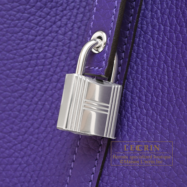Hermes Picotin Lock bag 22/MM Purple Clemence leather Silver hardware