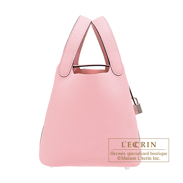 Hermes Picotin Lock bag 18/PM Rose sakura Clemence leather Silver hardware