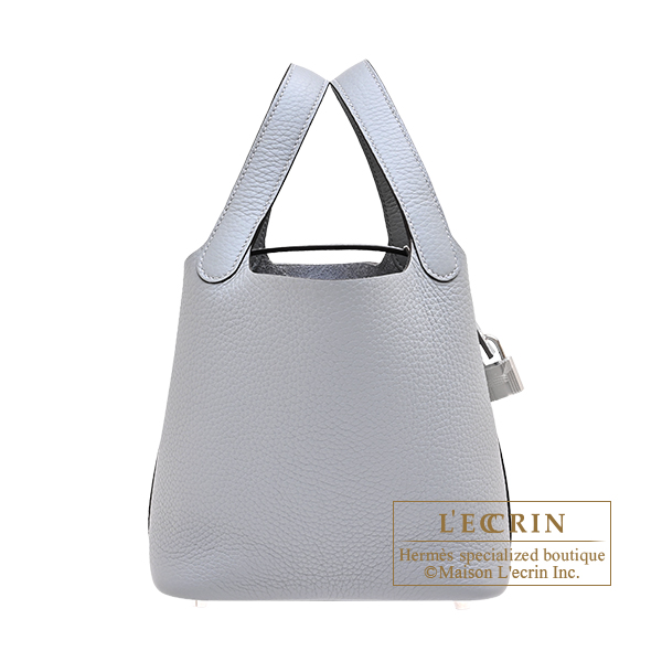 Hermes Picotin Lock bag 18/PM Gris pantin Clemence leather Silver hardware