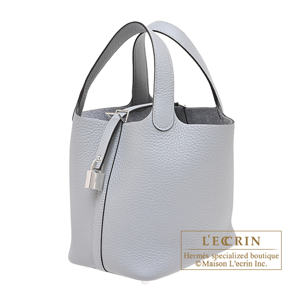 Hermes Picotin Lock bag 18/PM Gris pantin Clemence leather Silver hardware