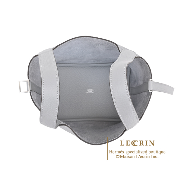 Hermes Picotin Lock bag 18/PM Gris pantin Clemence leather Silver hardware