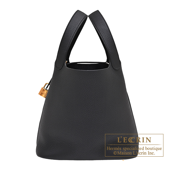 Hermes　Picotin Lock bag 22/MM　Black　Clemence leather　Gold hardware