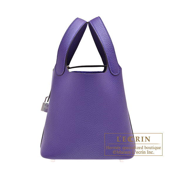 Hermes　Picotin Lock bag 18/PM　Purple　Clemence leather　Silver hardware
