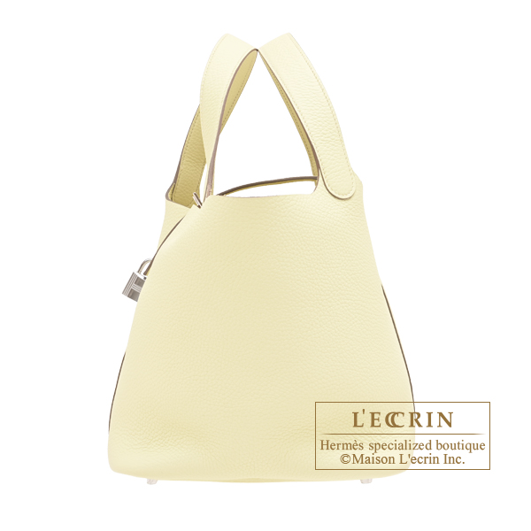 Hermes　Picotin Lock bag 22/MM　Jaune milton　Clemence leather　Silver hardware