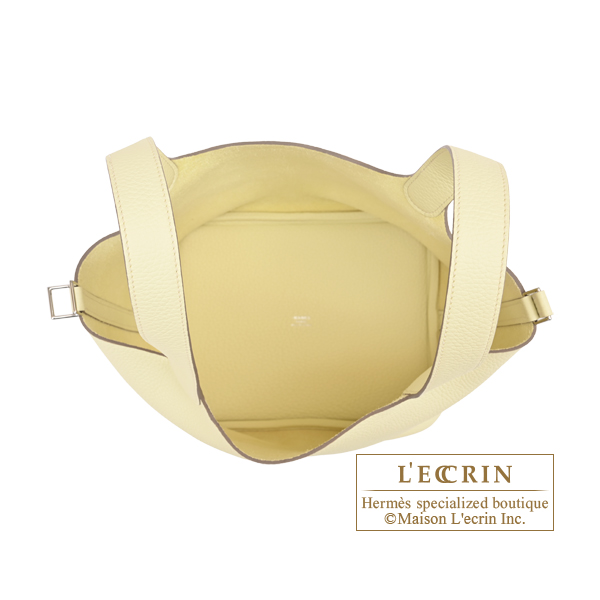 Hermes Picotin Lock bag 22/MM Jaune milton Clemence leather Silver hardware