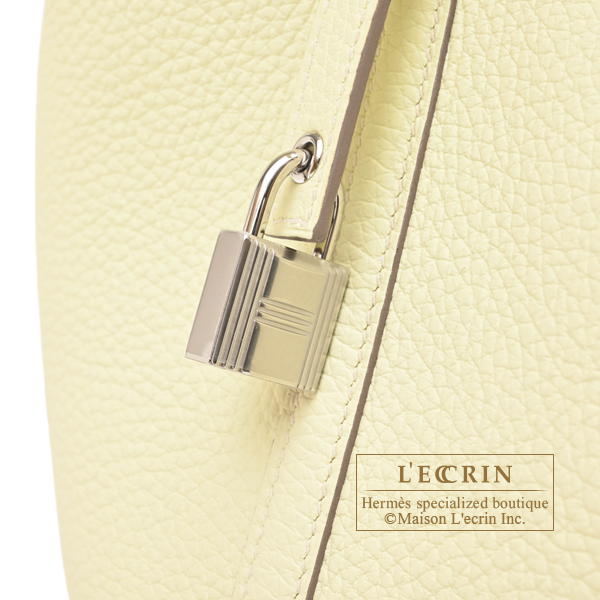 Hermes Picotin Lock bag 22/MM Jaune milton Clemence leather Silver hardware
