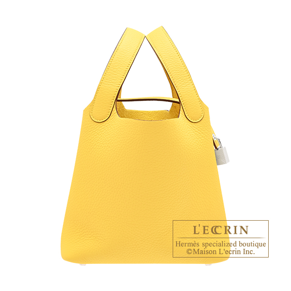 Hermes Picotin Lock bag 18/PM Canari Clemence leather Silver hardware