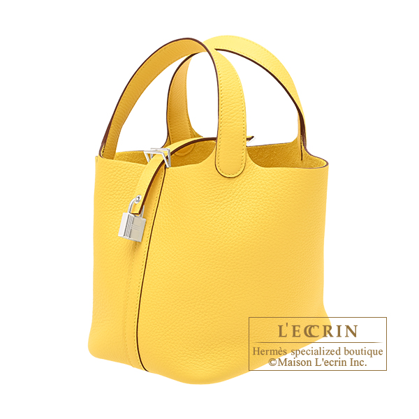Hermes Picotin Lock bag 18/PM Canari Clemence leather Silver hardware