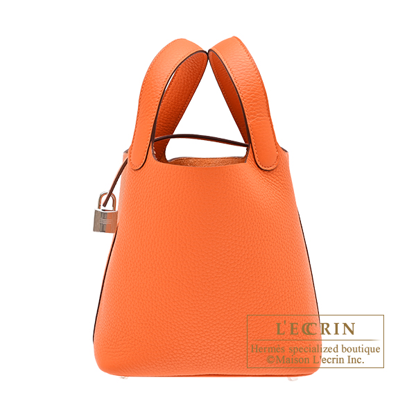 Hermes　Picotin Lock bag 18/PM　Orange　Clemence leather　Silver hardware