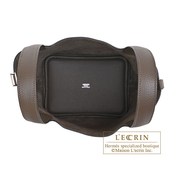 Hermes Picotin Lock bag 18/PM Vert loden Clemence leather Silver hardware