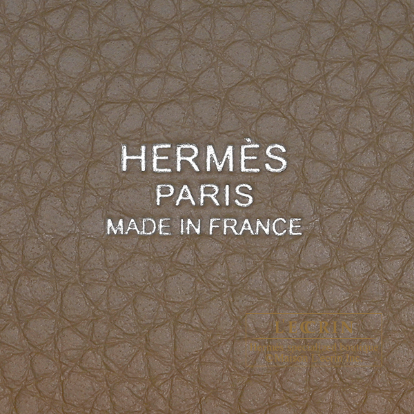 Hermes Picotin Lock bag 18/PM Etoupe grey Clemence leather Silver hardware