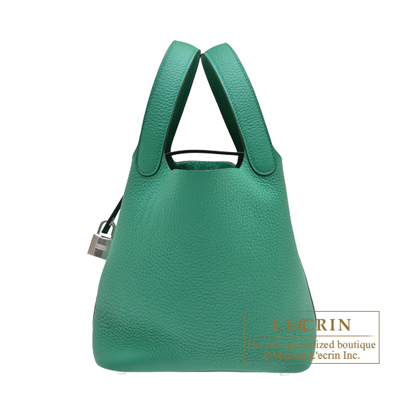 Hermes Picotin Lock bag 18/PM Vert vertigo Clemence leather Silver hardware