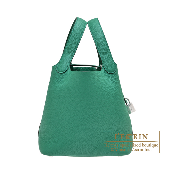 Hermes Picotin Lock bag 18/PM Vert vertigo Clemence leather Silver hardware