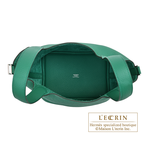 Hermes Picotin Lock bag 18/PM Vert vertigo Clemence leather Silver hardware