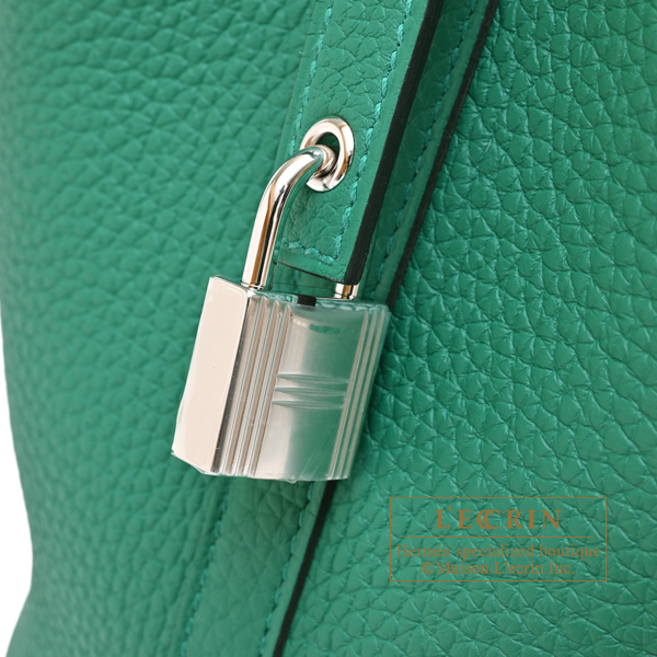 Hermes Picotin Lock bag 18/PM Vert vertigo Clemence leather Silver hardware