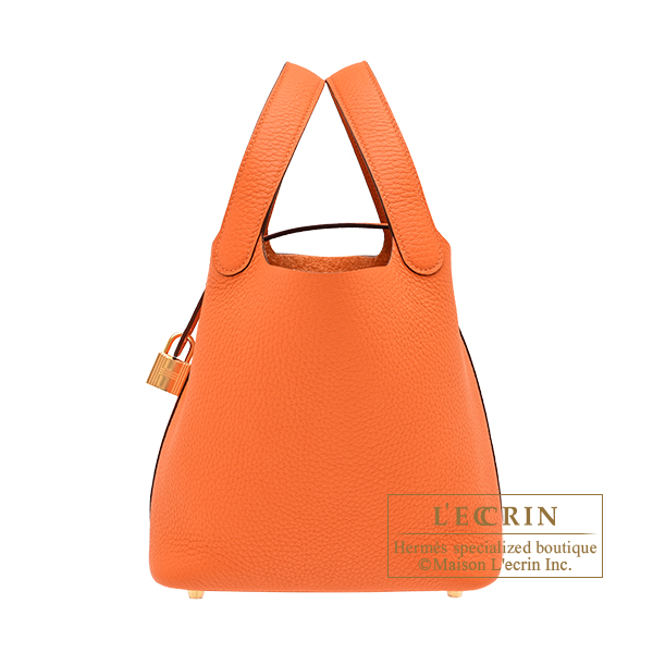 Hermes　Picotin Lock bag 18/PM　Orange　Clemence leather　Gold hardware