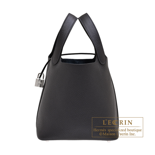 Hermes Picotin Lock bag 18/PM Caban Clemence leather Silver hardware