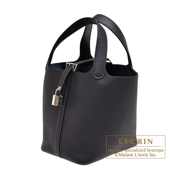 Hermes Picotin Lock bag 18/PM Caban Clemence leather Silver hardware