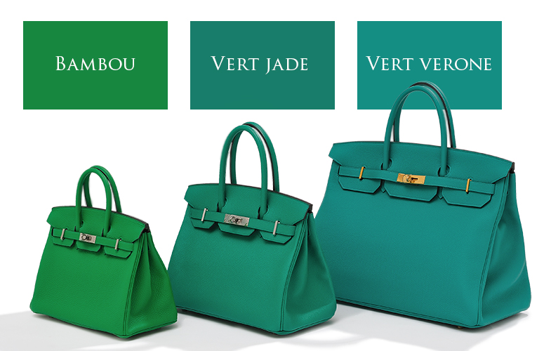 Hermes 2021 new color, Vert jade color comparison