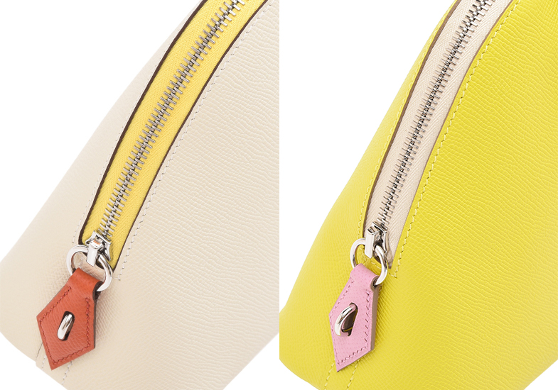 Hermes　Bolide bag 1923 Tricolore 25　Craie/Jaune citron/Terre battue　Epsom leather　Silver hardware