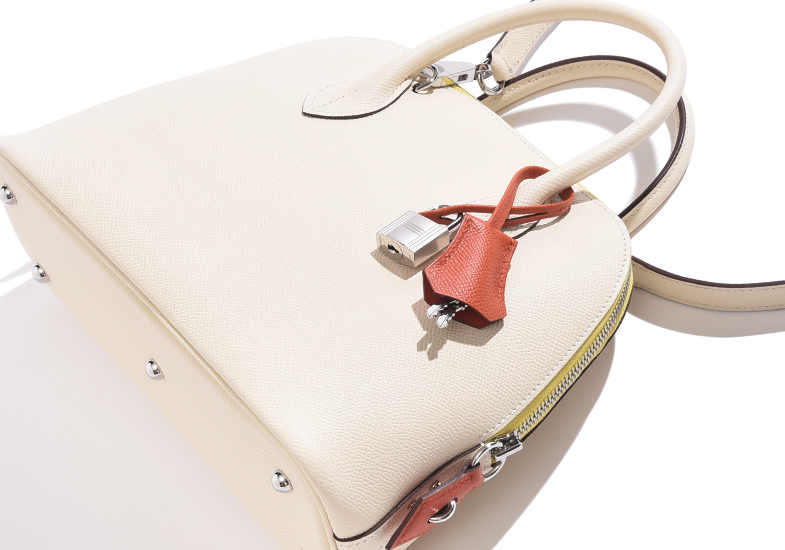 Hermes　Bolide bag 1923 Tricolore 25　Craie/Jaune citron/Terre battue　Epsom leather　Silver hardware