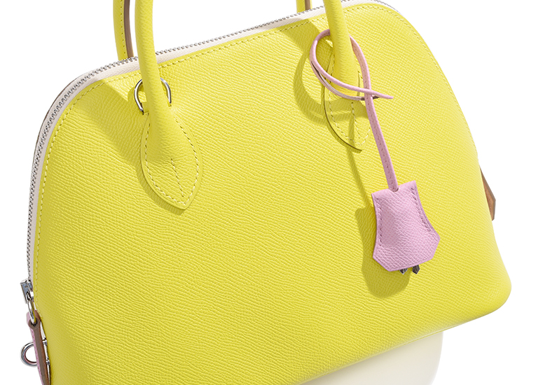 Hermes　Bolide bag 1923 Tricolore 25　Craie/Jaune citron/Terre battue　Epsom leather　Silver hardware