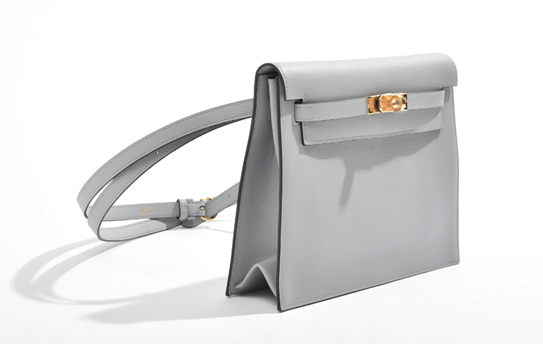 Hermes Kelly Danse II danse Etoupe Gray gold hardware Shoulder Bags