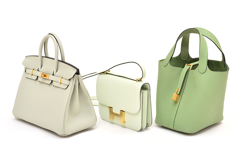 The variation of green colors is inspiring, Hermès Green Collection | L ...