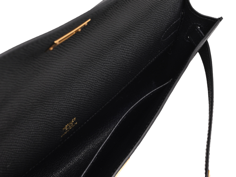Hermès Kelly Cut Black stamp and flap pocket